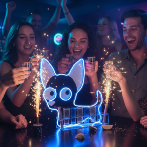 Chihuahua Portashots Para 6 Shots Con Luz Neón Inalámbrico