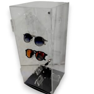 Exhibidor Acrílico Giratorio Para Lentes Puerta Abatible