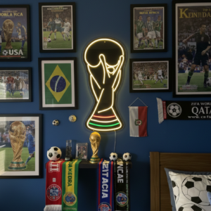 Letrero Luminoso Copa Del Mundo Neón 45cm México Mundial Fútbol!!