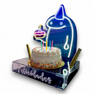 Base Pastel Flork Meme Deformito Acrílico Luz Neon Led 40x30cm