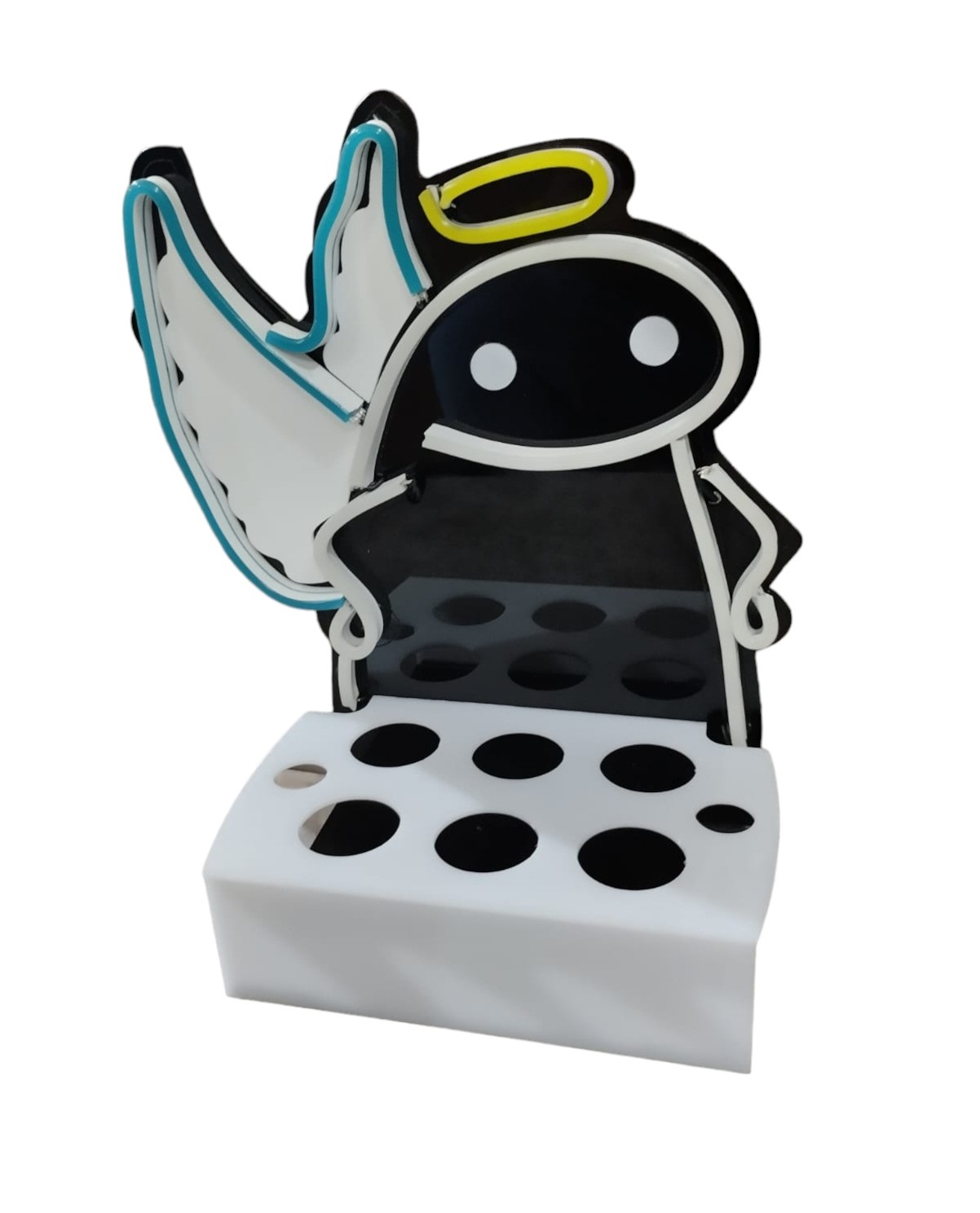 Pack de 2 Portashots Flork Meme Ángel y Diablo 6 Shots Luz Neon 30cm - Image 5