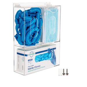 Dispensador Acrílico Con Kleenera 3 Divisiones Cubrebocas Cofias Guante