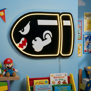 Letrero Luminoso Bala Mario Bros Luz Neón 40cm
