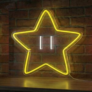 Letrero Luminoso Estrella Mario Bros Luz Neón 40cm
