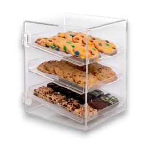 Exhibidor Panera Acrílico con 3 Charolas deslizables 34x30x25cm