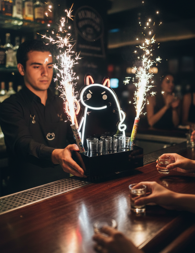Pack de 2 Portashots Flork Meme Ángel y Diablo 6 Shots Luz Neon 30cm - Image 9